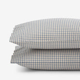 Classic Stripes and Plaids Cool Yarn-Dyed Cotton Percale Pillowcase Set - Mini Check Multi, King