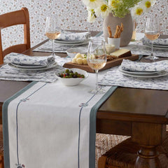 Floral Table Runner - Floral Border, 16 in. x 108 in.