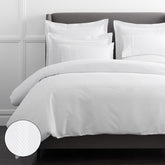 Hewett Luxe Smooth Egyptian Cotton Sateen Duvet Cover - White, Oversized Queen