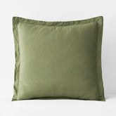 Premium Breathable Relaxed Linen Sham - Moss Green, Euro