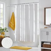 Leaf Matelassé Shower Curtain - White