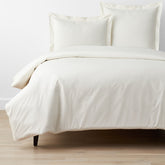 Premium Cool Organic Cotton Percale Duvet Cover - Ivory, Full/Queen