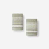 Plush Spa Stripe Washcloths, Set of 2 - Light Willow