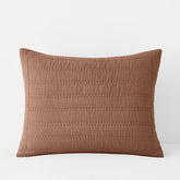 Premium Breathable Washed Linen Solid Quilted Sham - Clay, King