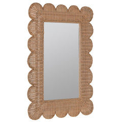 Scalloped Rattan Wall Mirror - Natural