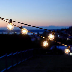 Bistro LED String Lights - Black, 25'
