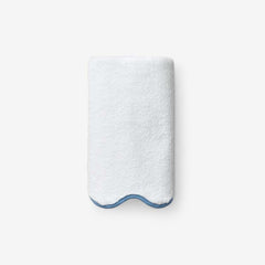 Scalloped Edge Hand Towel - Light Blue