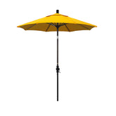 Round Outdoor Patio Umbrella, Fiberglass with Twist Tilt - Bronze Finish, Sunflower, 7.5'