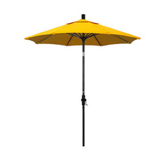 Round Outdoor Patio Umbrella, Fiberglass with Twist Tilt - Bronze Finish, Sunflower, 7.5'