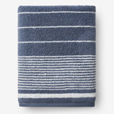 Plush Spa Stripe Bath Sheet - Light Indigo