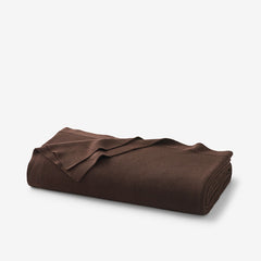 Classic All Season Breathable Cotton Knit Throw - Brown