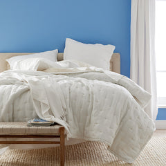Reversible Premium Breathable Relaxed Linen Quilted Sham - White/Gray, Standard
