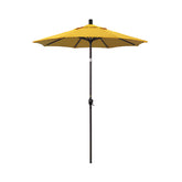 6' Round Outdoor Patio Umbrella, Aluminum with Push Button Tilt - Bronze Finish, Sunflower