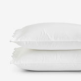 Embroidered Scallop Classic Smooth Sateen Solid Pillowcase Set - Light Gray, King