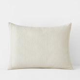 Premium Smooth Cotton Sateen Solid Quilted Sham - Cream, King