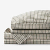 Classic Stripes and Plaids Cool Yarn-Dyed Cotton Percale Bed Sheet Set - Mini Check Green, Twin