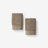 Plush Spa Solid Washcloths, Set of 2 - Mocha