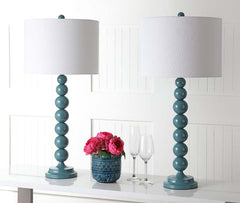Beaded Table Lamp, Set of 2 - Blue