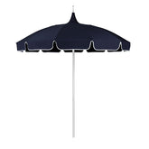 Round Solid Pagoda Outdoor Patio Umbrella, Fiberglass with Push Lift - Navy, 8.5'