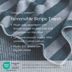 Reversible Stripe Turkish Cotton Hand Towel - Dark Honey