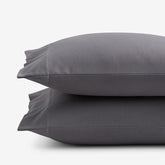 Classic Ultra-Cozy Cotton Velvet Flannel Pillowcase Set - Stone Gray, King