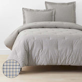 Classic Stripes and Plaids Cool Yarn-Dyed Cotton Percale Comforter - Mini Check Multi, Full/Queen