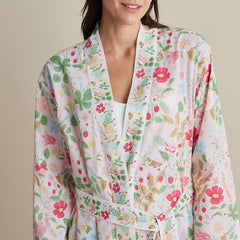 Printed Voile Women's Kimono Robe - Strawberry Fields, M/L