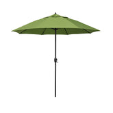 Round Outdoor Patio Umbrella, Aluminum with Auto Tilt Crank - Black Finish, Ginkgo, 7.5'