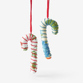 Quilted Ornaments, Set of 2 - Candy Canes