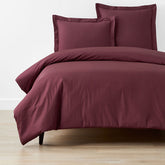 Classic Cool Cotton Percale Bed Duvet Cover - Plum, Twin/Twin XL