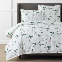 Botanic Meadow Premium Smooth Wrinkle-Free Sateen Duvet Cover - Evergreen, Full/Queen