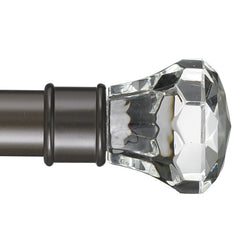 Facets Finial and 1" diameter Rod Set - Oil Rubbed Bronze, 96"