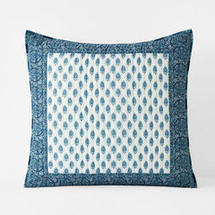 Mona Reversible Quilted Sham - Blue/White, Euro