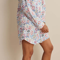 Printed Poplin Women's Nightshirt - Floral Garden, L