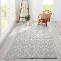 Arrow Stripe Handwoven Wool Rug - Gray, 4' x 6'