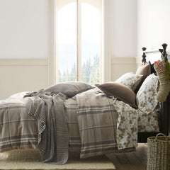 Classic Plaid Ultra-Cozy Cotton Velvet Flannel Sham - Brad, Euro