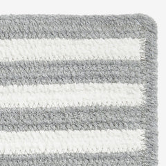 Chenille Border Stripe Handwoven Reversible Rug - Gray, Swatch