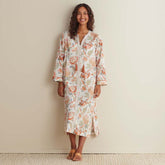 Printed Voile Women's Caftan - Wild Bloom, M