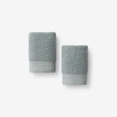Plush Spa Solid Washcloths, Set of 2 - Seaspray