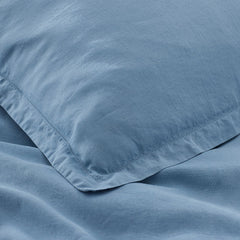 Premium Breathable Relaxed Linen Sham - Shadow Blue, King