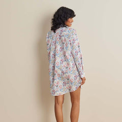Printed Poplin Women's Nightshirt - Floral Garden, XS