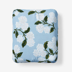 Hydrangea Classic Cool Cotton Percale Fitted Bed Sheet - Powder Blue, King