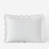 Embroidered Scallop Classic Smooth Sateen Solid Sham - Light Sage, Standard