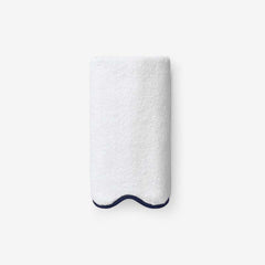 Scalloped Edge Hand Towel - Navy