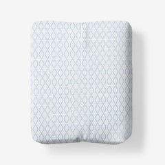 Feliciana Geo Garment Washed Cotton Percale Fitted Bed Sheet - Blue Multi, King