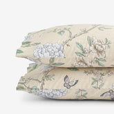 Peony Garden Premium Smooth Wrinkle-Free Sateen Pillowcase Set - Beige Tan, Standard