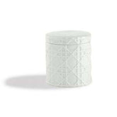 Porcelain Lattice Cotton Jar - White