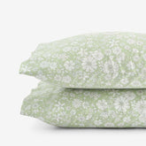 Misty Meadow Floral Classic Smooth Sateen Pillowcase Set - Green, King