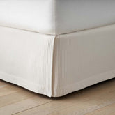 Matelassé 14 in. Bed Skirt - Vertical Stripe Ivory, Queen