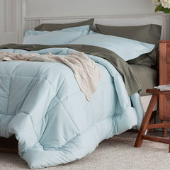 Classic Cool Cotton Percale Comforter - Pale Blue, Twin/Twin XL
